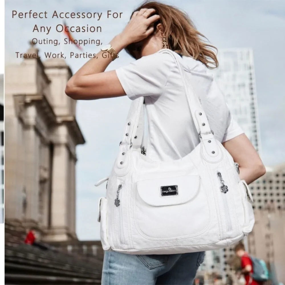 Large Shoulder Tote Purse – Multipocket Faux Leather Satchel Hobo Purse new